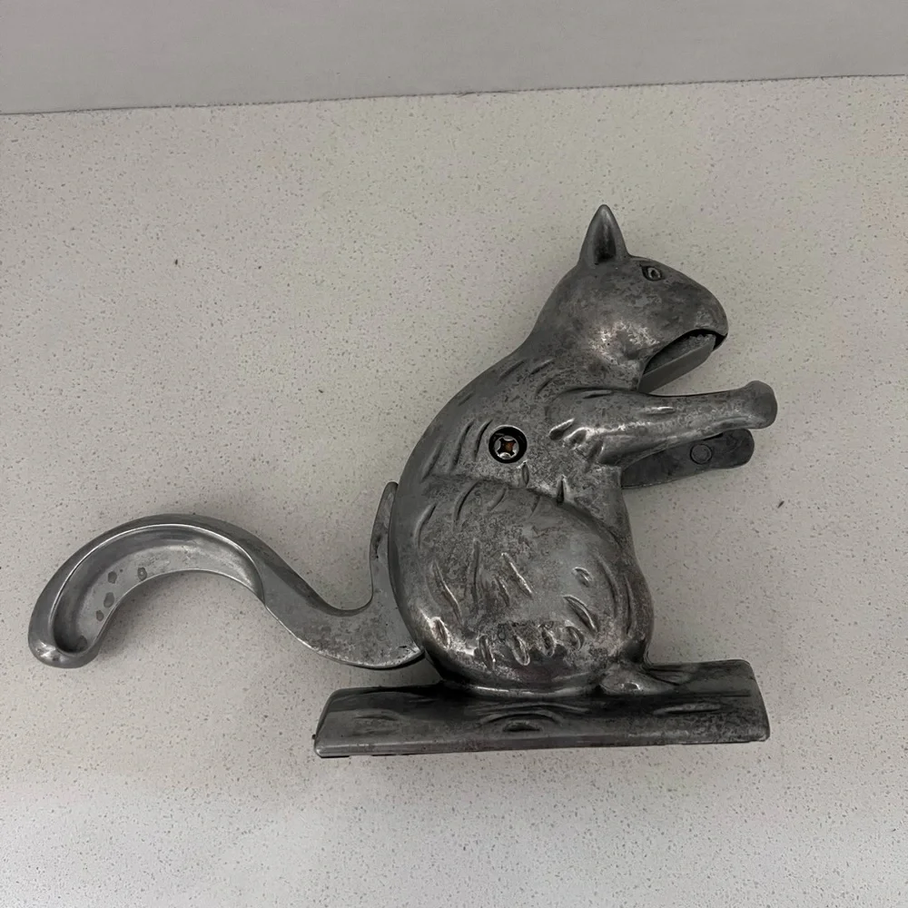Vintage‎ Aluminum Cast Squirrel Nutcracker Whimsical 6.25